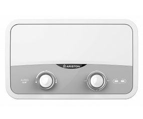 Електричний проточний водонагрівач Ariston Aures 5.5 кВт, горизонтальний, прямокутний, білий (3520018-V)