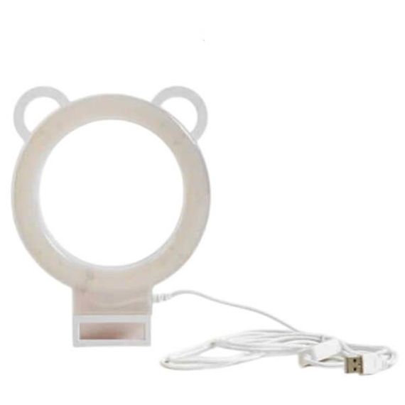 Лампа світлодіодна кругла настільна світло холодний/нейтральний/теплий USB Біла