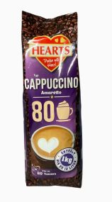 Кофе капучино амаретто растворимый Hearts Capuccino Amaretto, 1кг.  Напиток кофейный быстрорастворимый