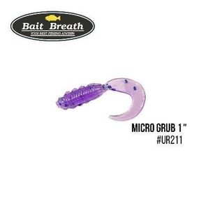 Силіконова приманка, Їстівний силікон Bait Breath Micro Grub 1" (15шт.) (Ur211 Electric Blue Shad)