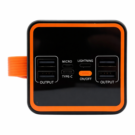 Повербанк JS-658 50000 mAh, 4×USB, Type-C + microUSB, зовнішній акумулятор із дисплеєм і ліхтариком, чорний | Зображення 3