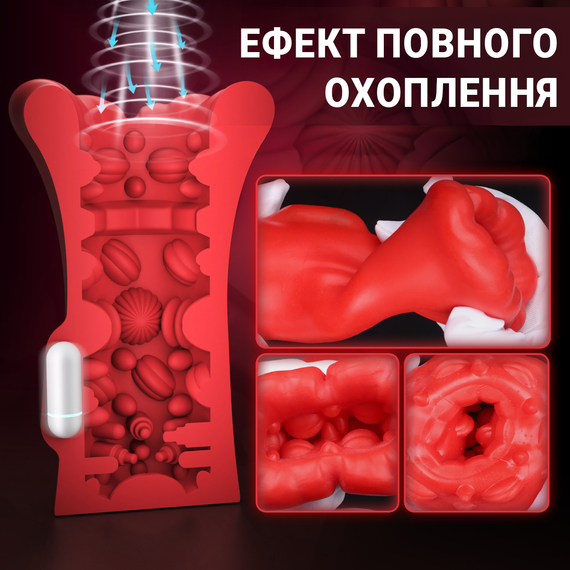Мастурбатор автоматичний оральний Smart Big Mouth 16 см Червоний | Зображення 6
