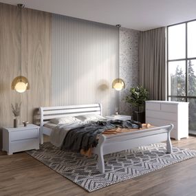 Односпальне дерев&#039;яне ліжко Mebigrand Верона Сіро-блакитний (S2010R80B) 80х190 см (MBG-4558)