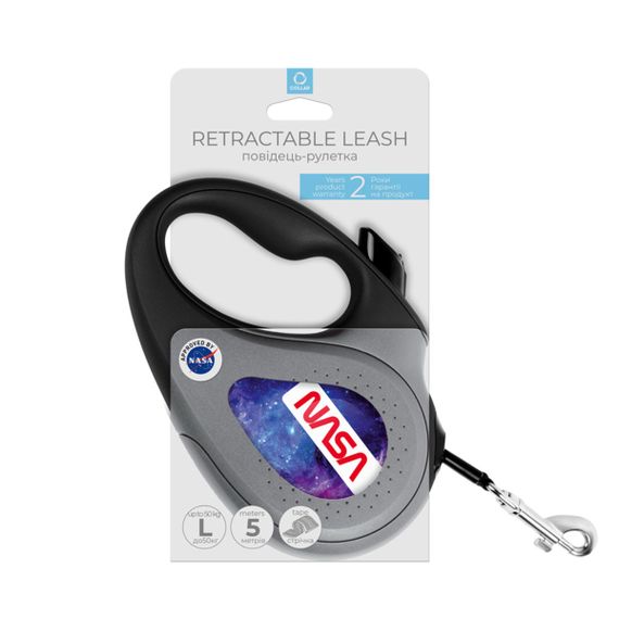 Рулетка для собак Waudog R-Leash L з малюнком "Nasa21", стрічка, 5 м | Зображення 1