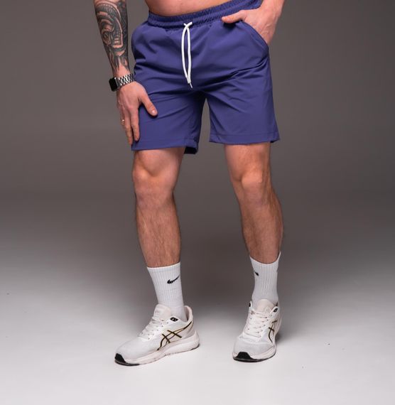 Мужские шорты из плащевки внутри с сеткой RA2031  цвет фиолетовый, размер S | Зображення 1