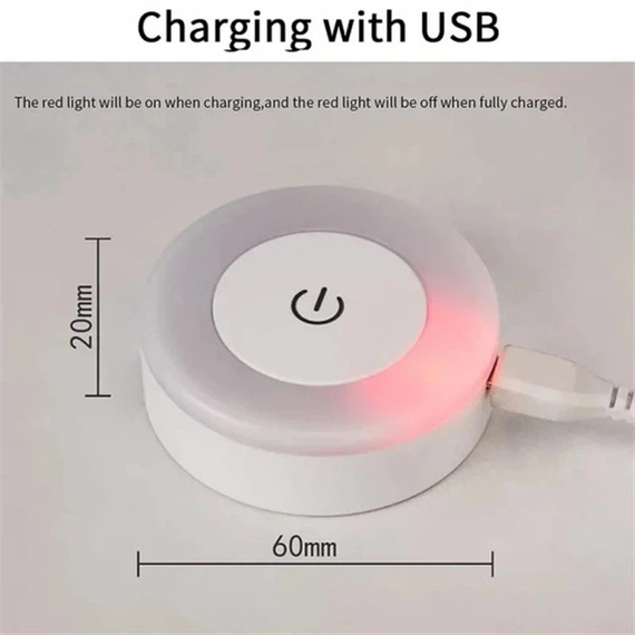 Лампа світильник нічник LED SK / Сенсорний перемикач MicroUSB Білий | Зображення 6