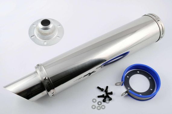 Глушник (тюнінг) 420*100mm, креп. Ø78mm   (нержавейка, хром)   #5