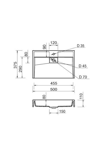 Раковина накладная Adamant VISION, прямоугольная (4824296205101) | Зображення 6