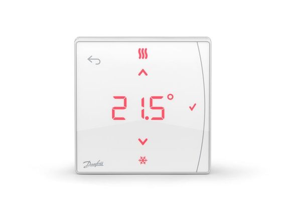 Терморегулятор Danfoss Icon2 Featured RT, IR датчик, 5...35 C, програмований, бездротовий, накладний, 3В, білий