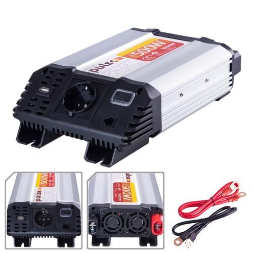 Перетворювач напруги PULSO/IMU-520/12V-220V/500W/USB-5VDC2.0A/мод.хвиля/клеми | Зображення 3