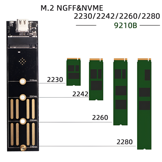 Внешний карман для дисков M.2 SSD NVMe и NGFF SATA 2280/2230/2242/2260 Addap EHDC-03, внешний кейс USB-A - Type-C, 10 Гбит/с | Зображення 7