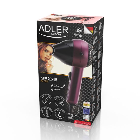 Фен для волосся Adler AD 2247, 1400 Вт, концентратор, компактний | Зображення 7