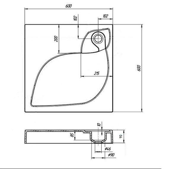 Акриловий умивальник на пральну машину Redokss San TRITON 60x60см | Зображення 6