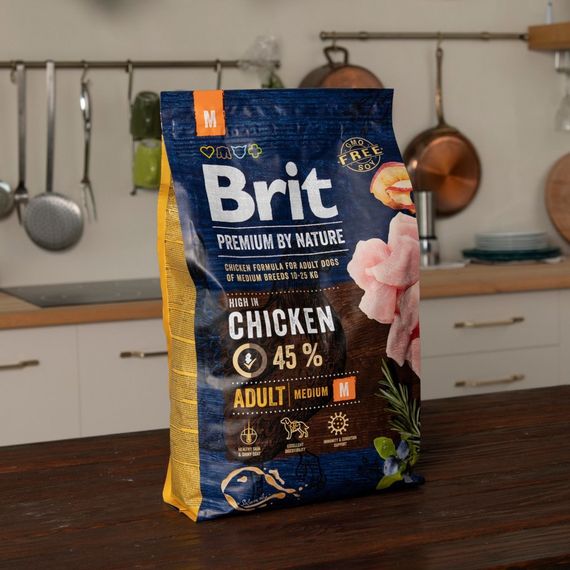 Корм сухий Brit Premium Dog Adult M для дорослих собак середніх порід вагою 10-25 кг з куркою 3 кг | Зображення 5