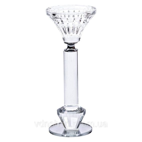 Підсвічник скляний на ніжці  6×17.3 см прозорий декоративний підсвічник на стіл HP-4-10S | Зображення 1