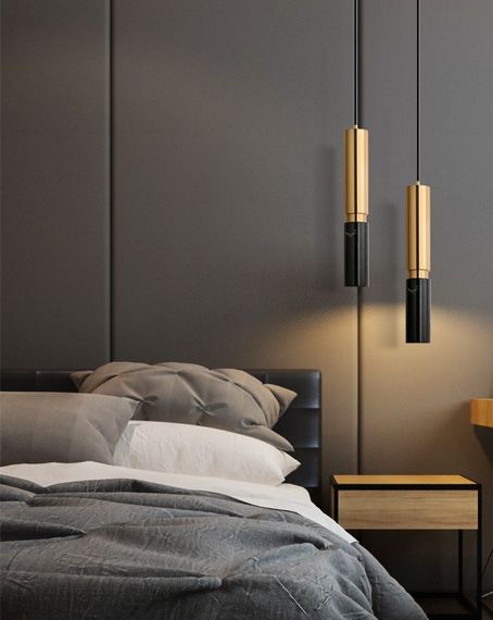 Люстра підвісна на 1 лампочку 27385 Латунь 45-150х10х10 см. | Зображення 1