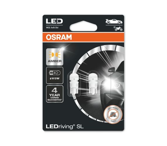 Комплект светодиодных ламп OSRAM 2827DYP-02B W5W 12V Amber