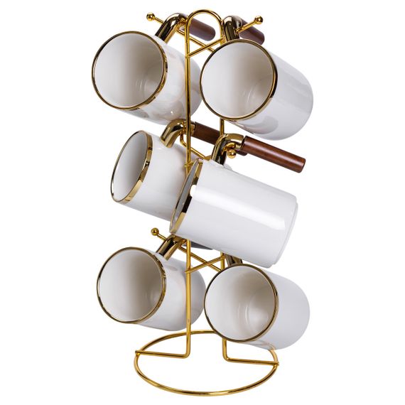 Набір із 6 чашок на металевій підставці (400 мл) | Зображення 3