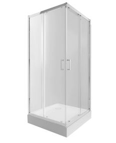 Набір Qtap Душова кабіна Taurus CRM1011SC6, квадратна, скло прозоре 6 мм + Душовий піддон Tern 301112