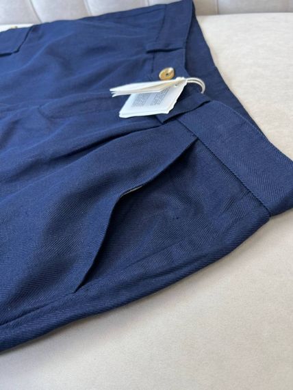 Літні чоловічі шорти Brunello Cucinelli темно-синього кольору з кишенями sh149 | Зображення 2
