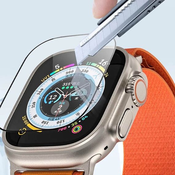 Захисне 2.5D скло Blueo Corning Gorilla Glass для Apple Watch Ultra 1/2/3 49mm Чорний | Зображення 3