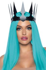 Корона из экокожи Leg Avenue Faux leather spiked crown, Черный, One Size