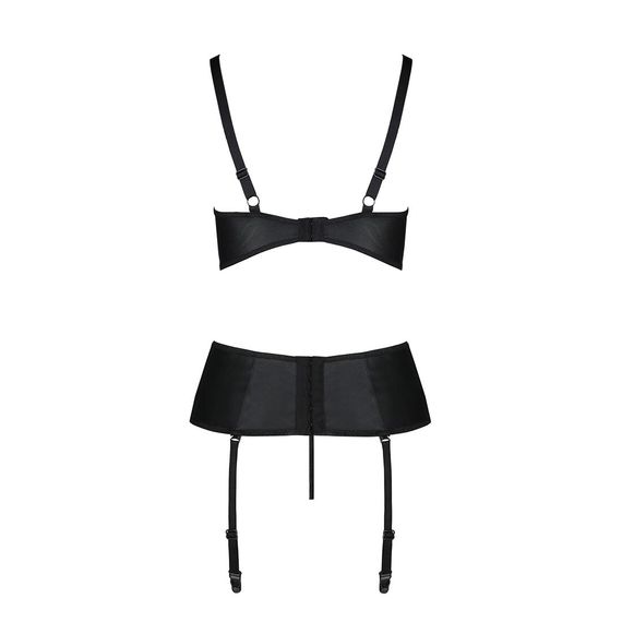 Корсет с открытой грудью Passion JANNIES CORSET S/M black, стринги в наборе | Зображення 3