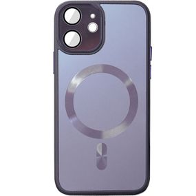 Чохол накладка TPU+Glass Sapphire Midnight with MagSafe для Apple iPhone 12, Фіолетовий / Deep Purple