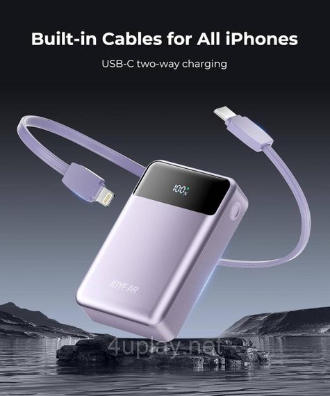 Повербанк JOYFAR Power Bank 30000mAh 65W со встроенными кабелями | Зображення 1