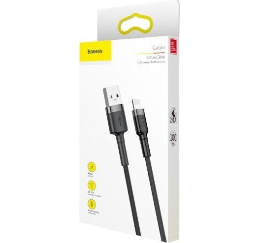 Кабель Baseus Cafule USB Cable for Lightning 2.4 A 1 м Black (CALKLF-AG1) | Зображення 6