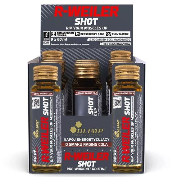 Комплекс до тренування Olimp Nutrition R-Weiler Shot БЛОК СТЕКЛО 9 х 60 ml Cola