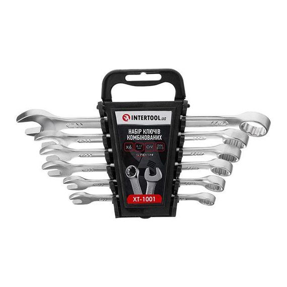 Набір ключів комбінованих 6 од., STORM, 8-17 мм, Cr-V INTERTOOL XT-1001
