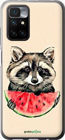 Чохол на Xiaomi Redmi 10 Єнотик з кавуном "4605u-2488-2448"