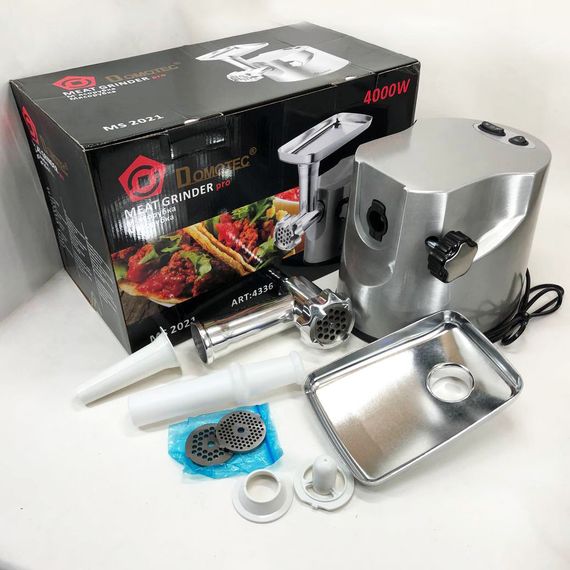 Электромясорубка DOMOTEC MS-2021S, Мощная мясорубка, Мясорубка с OR-916 металлическим редуктором | Зображення 7