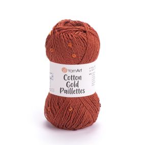 Yarnart COTTON GOLD PAILLETTES № 7117 теракотовий Котон Голд Пайетка Пряжа бавовна з паєткою, нитки для в'язання