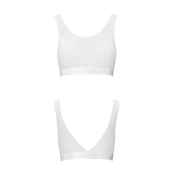Топ з прозорою вставкою Passion PS002 TOP S, white | Зображення 3