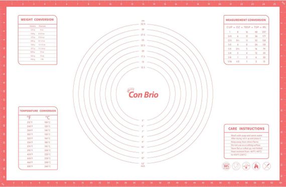 Коврик силиконовый для теста и выпечки Con Brio CB-679, 43.5х66.5 см антипригарный коралловый