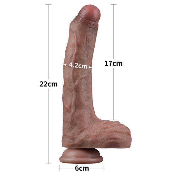 Фалоімітатор - Dual-Layered Silicone Cock 8.5" Brown #3 Sex Aura | Зображення 2