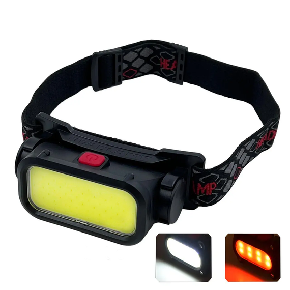 Для Армии. Очень яркий налобный фонарь BL-008 красный и белый свет, СОВ, пыле и влаго защищенный, micro USB