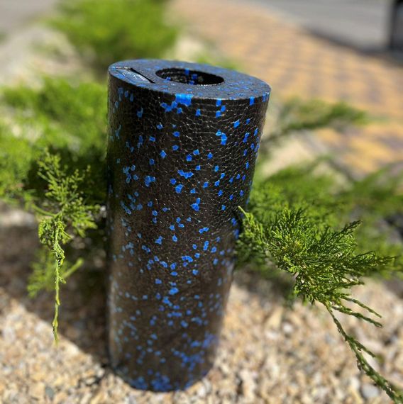 Массажный ролик (роллер) гладкий Паверплей PP-4347 EPP Foam Roller Черно/Синий (33x14см.) | Зображення 3