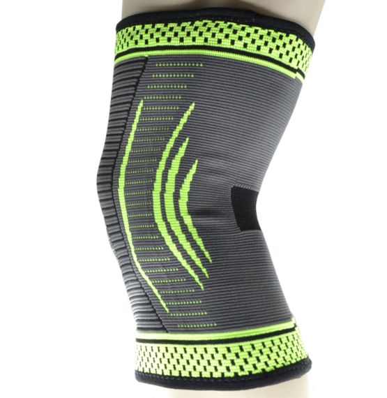 Компресійний наколінник Мадмакс MFA-284 3D Compressive knee support Dark grey/Neon green M | Зображення 9