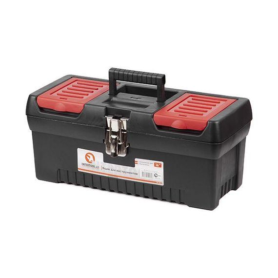 Ящик для інструментів з металевими замками 16" 396*216*164 мм INTERTOOL BX-1016