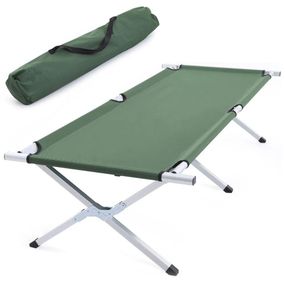Ліжко розкладне для кемпінгу 189х70х45см, Зелений / Туристичне ліжко-розкладачка з чохлом