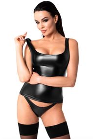 Топ Noir Handmade F346 Powerwetlook top - XXL