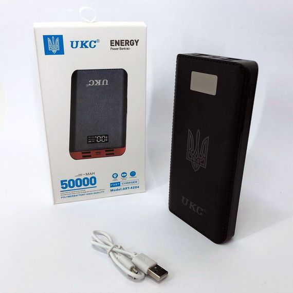 Акумулятор портативний павербанк POWER BANK UKC ART-4148/4204. 50000mah, 4USB, зовнішній акумулятор | Зображення 1