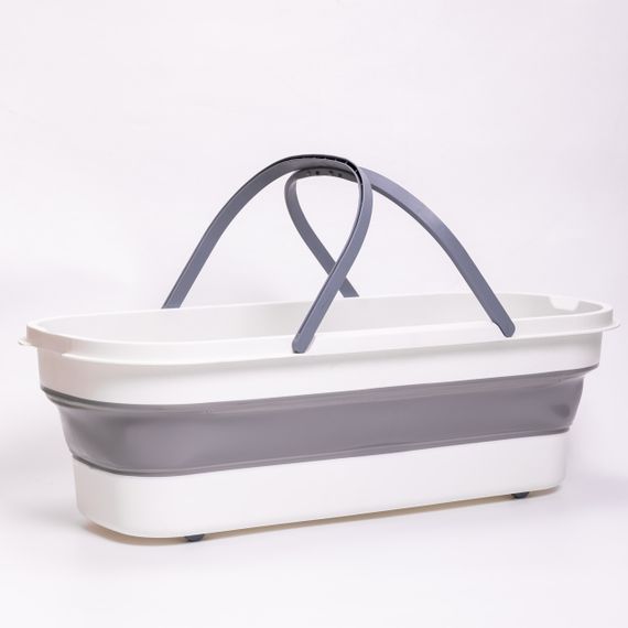 Складне відро-таз із пластику з силіконовими вставками для дому, дачі та подорожей HP-35015-2