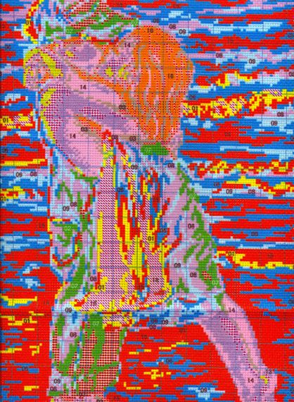 Набір для вишивання за нанесеною на канву схемою "Lovers on seaside". AIDA 14CT printed, 31*43 см | Зображення 3