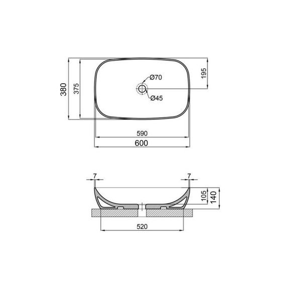 Раковина-чаша Qtap Cardinal 600х380х140 мм White QT04116257W | Зображення 1