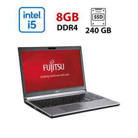 Ультрабук Fujitsu LifeBook E756 / 15.6" (1366x768) TN / Intel Core i5-6200U (2 (4) ядра по 2.3 - 2.8 GHz) / 8 GB DDR4 / 240 GB SSD / Intel HD Graphics 520 / WebCam б/в