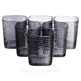 Набір скляних склянок 6 (шт) 250 (мл) для лимонадів, соку, води, коктейлів Сірий HP-19-AY-4